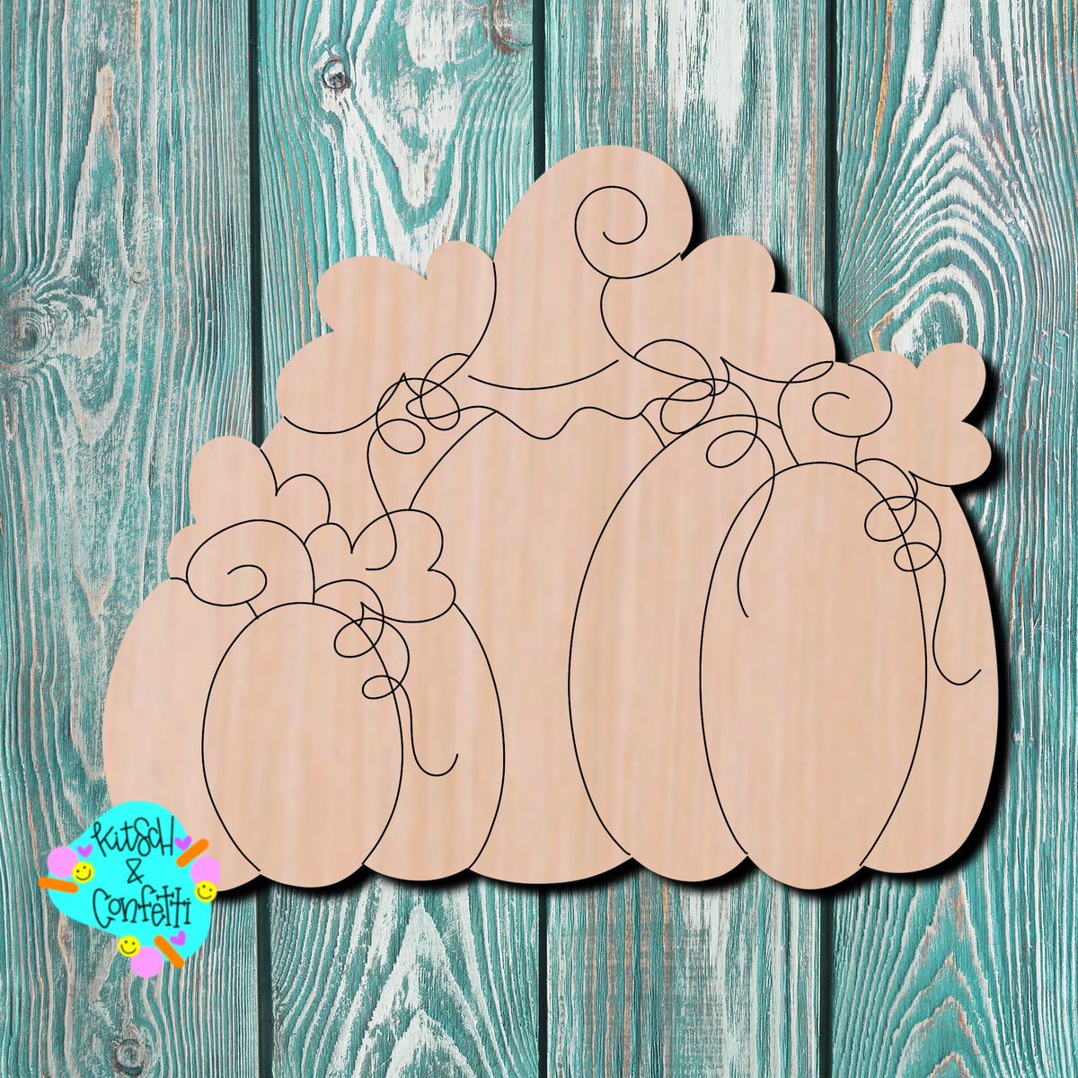 Pumpkin Trio Wooden Cutout Kitsch And Confetti