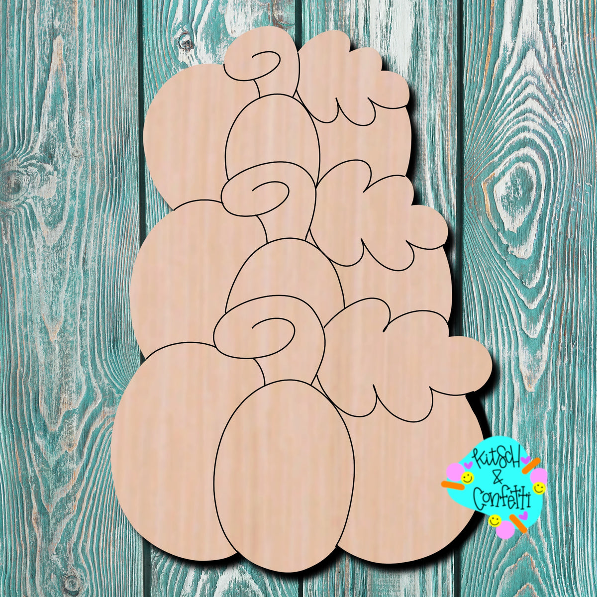 Pumpkin Stack Wooden Cutout Kitsch And Confetti