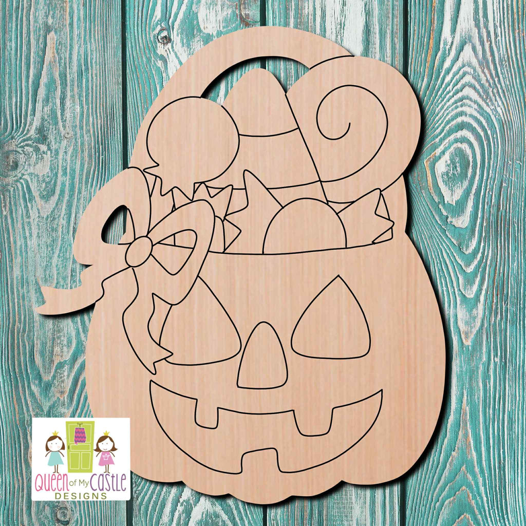 QOMC Jack O Lantern Wooden Cutout