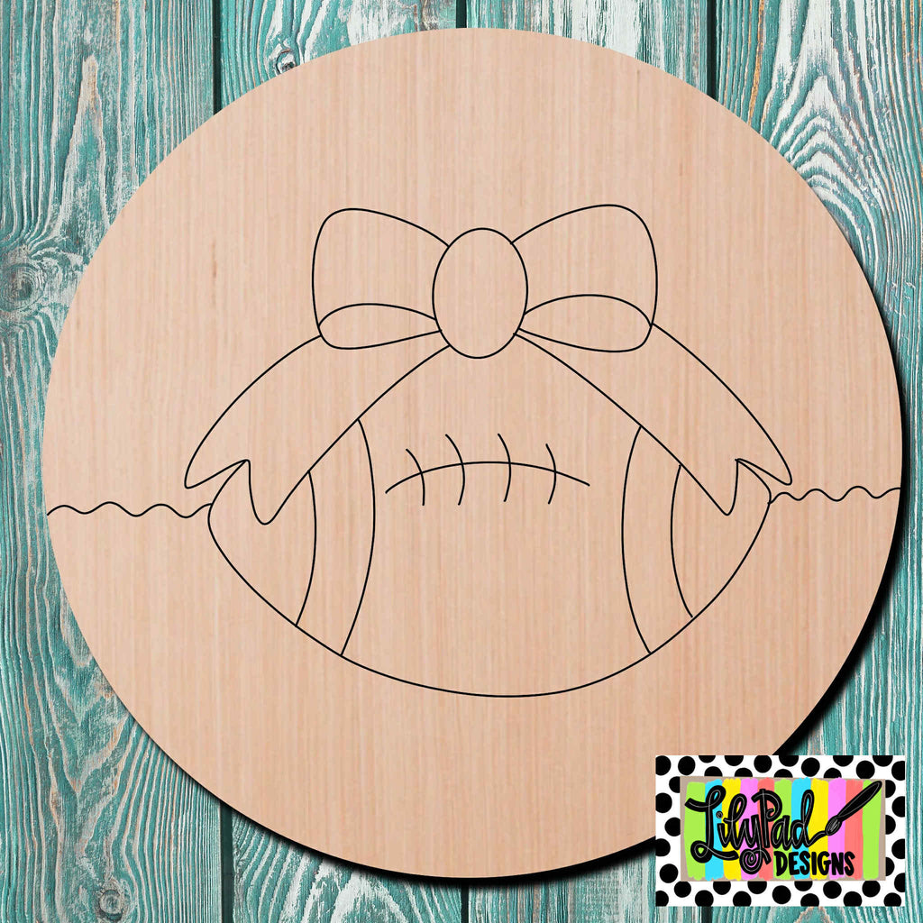 Lilypad Designs Football Wooden Cutout