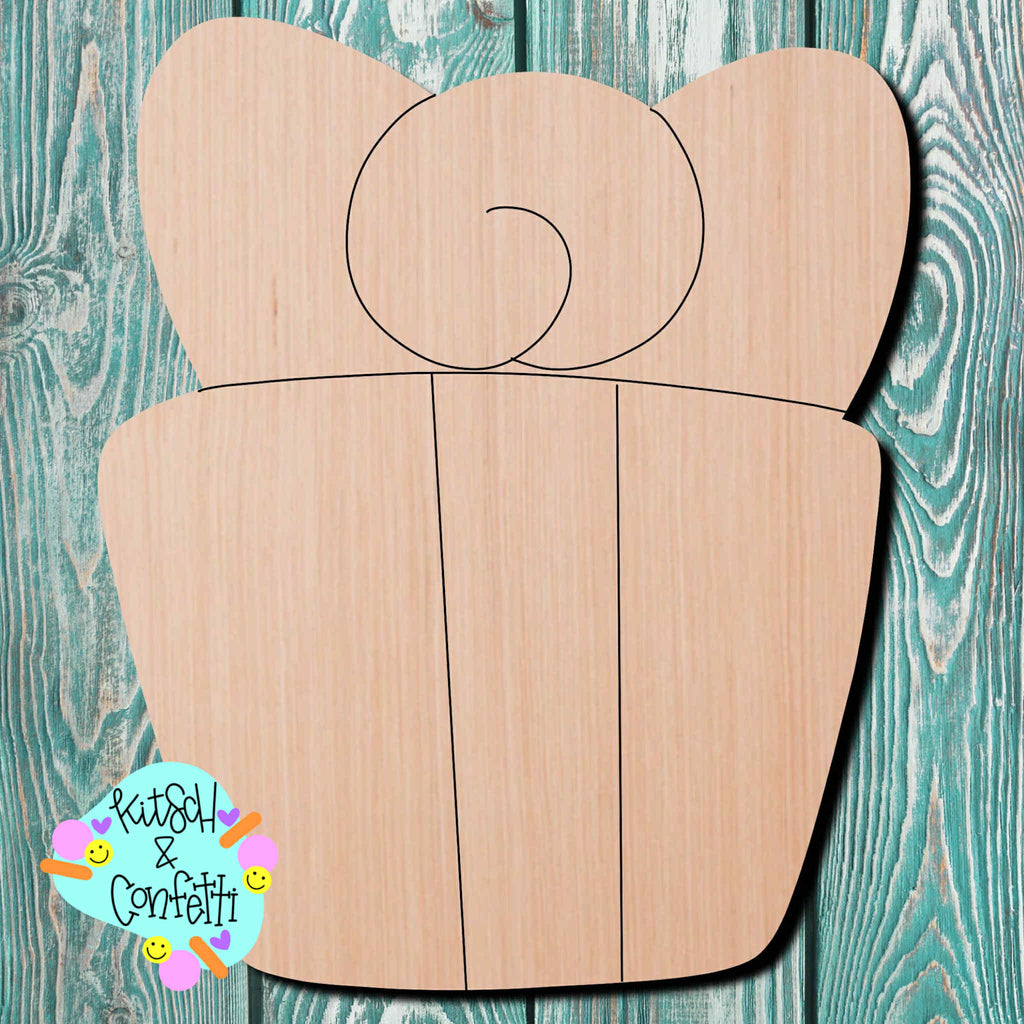 Kitsch & Confetti Christmas Present Wooden Cutout