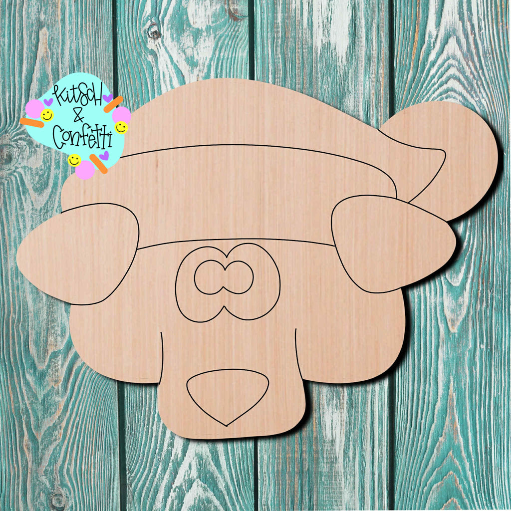 Kitsch & Confetti Santa Dog Wooden Cutout