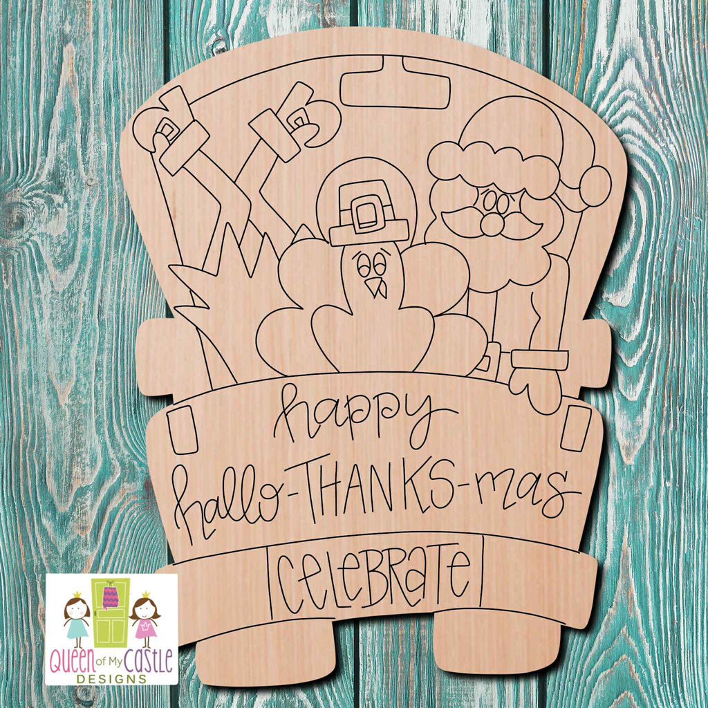 QOMC Merry Everything Wooden Cutout