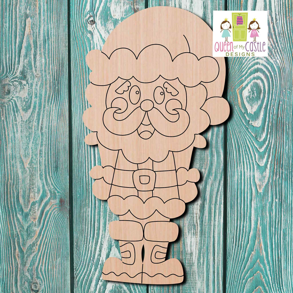 QOMC Santa Wooden Cutout