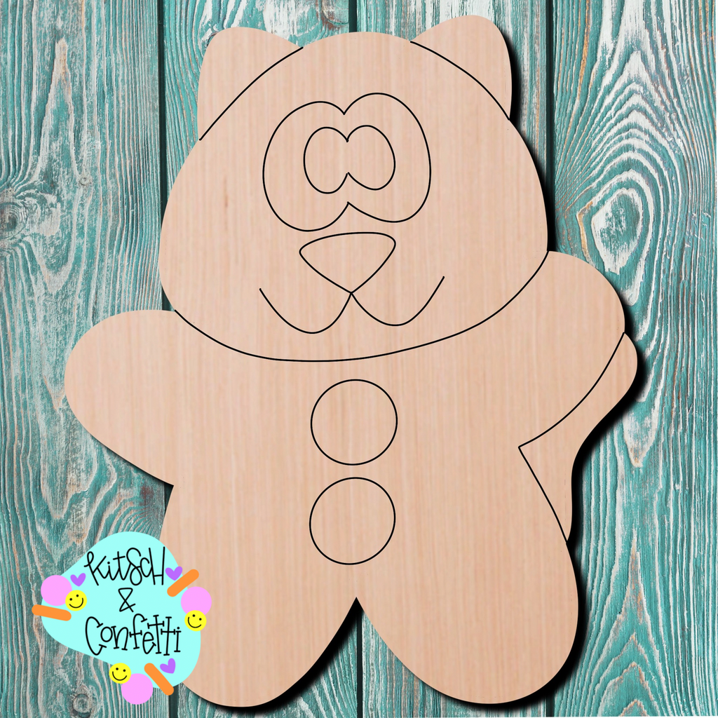 Kitsch & Confetti Gingerbread Cat Wooden Cutout