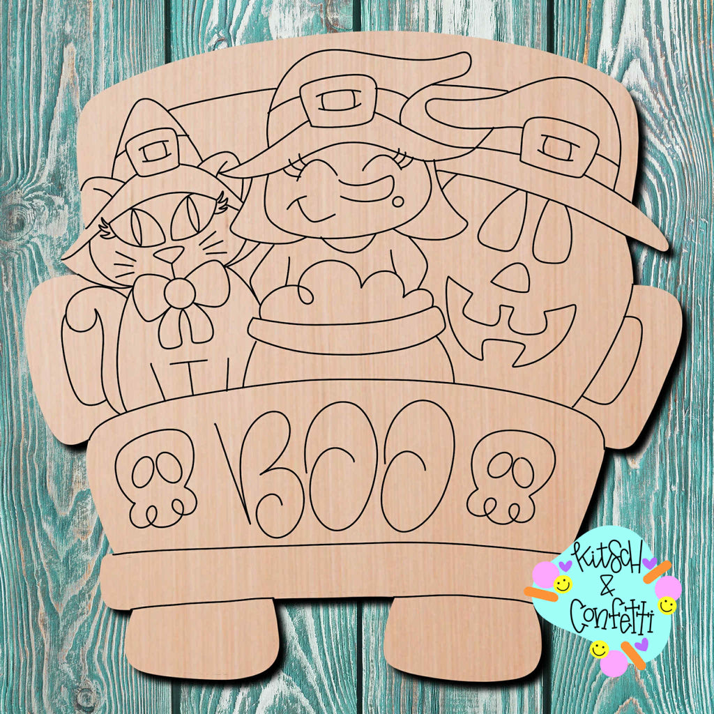 Kitsch & Confetti Halloween Truck Wooden Cutout