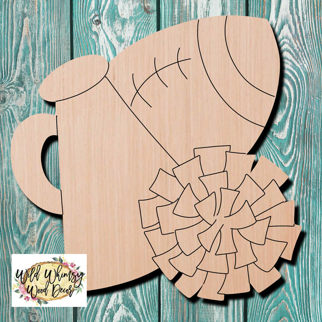 Wild Whimsy Wood Decor Football Cheer Wooden Cutout