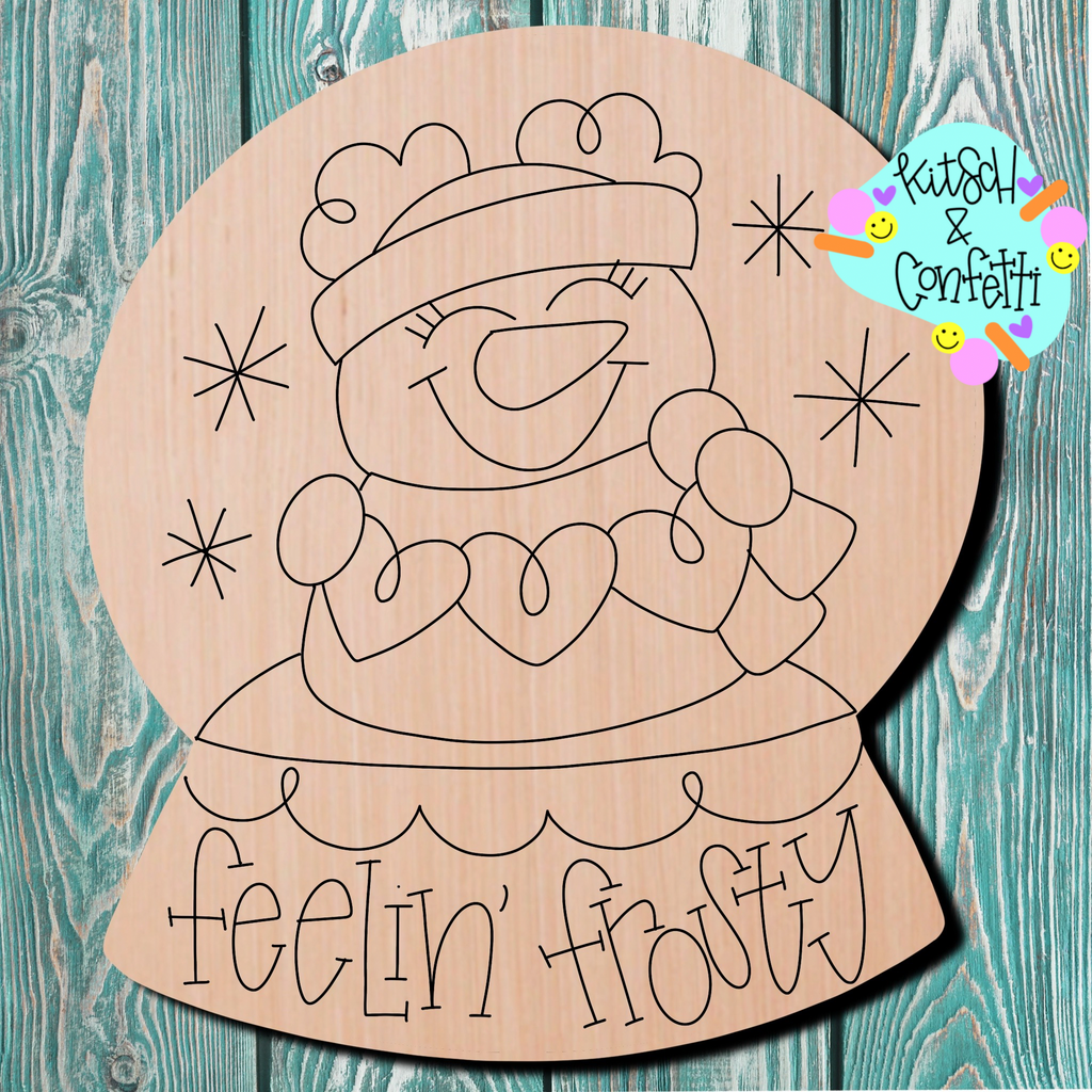 Kitsch & Confetti  Snowman Wooden Cutout