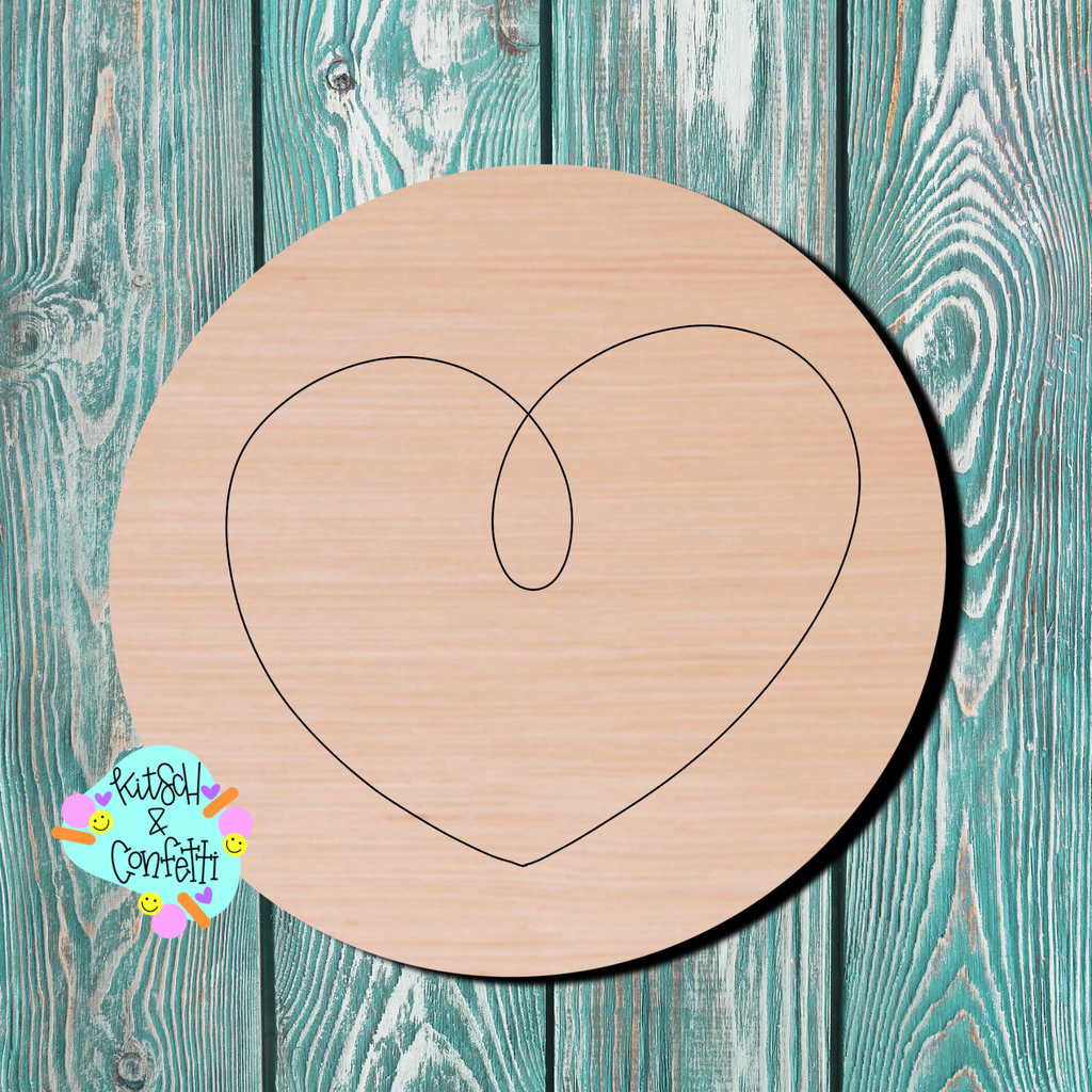 Kitsch & Confetti Heart Wooden Blank