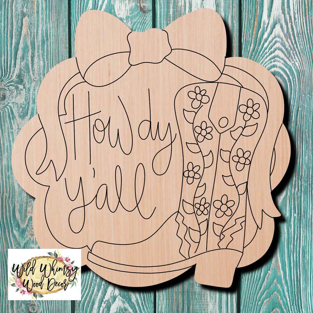 Wild Whimsy Wood Decor Howdy Wooden Cutout