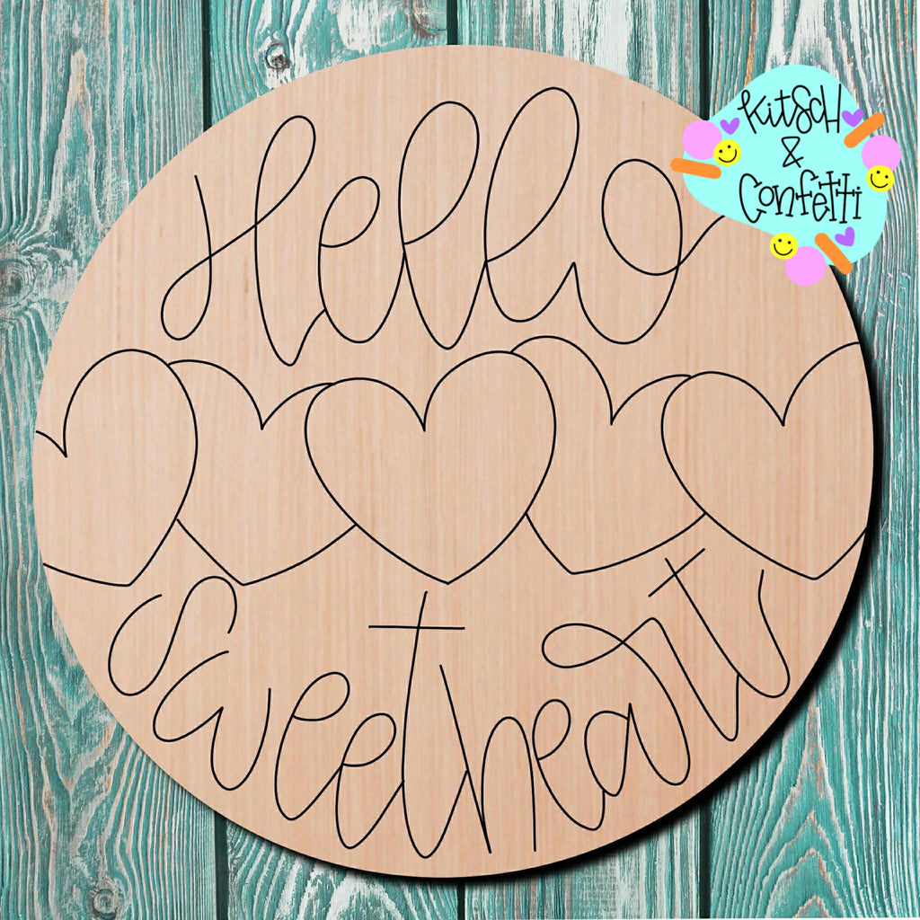 Kitsch & Confetti Valentine Sweetheart Wooden Cutout