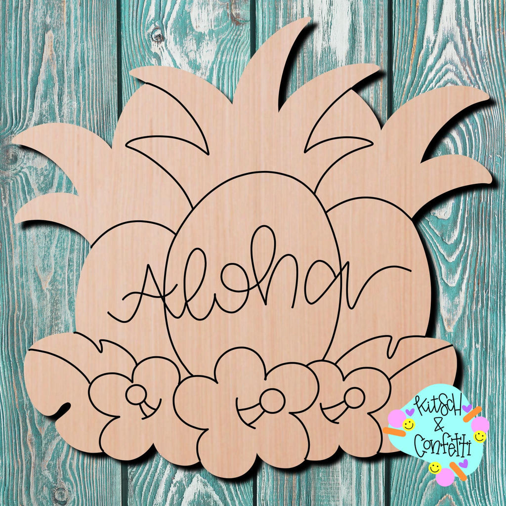 Kitsch & Confetti Aloha Pineapple Wooden Cutout