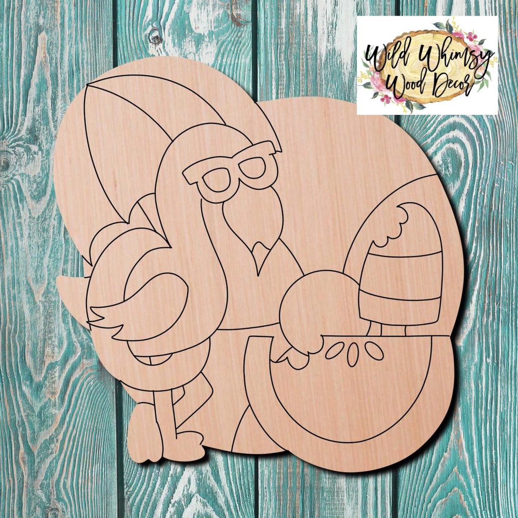 Wild Whimsy Wood Decor Flamingo