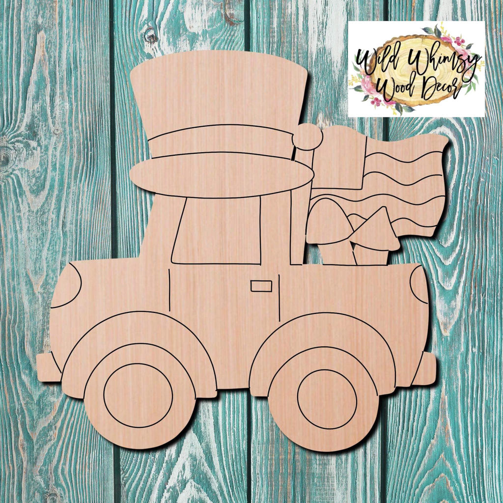 Wild Whimsy Wood Decor Patriotic Truck