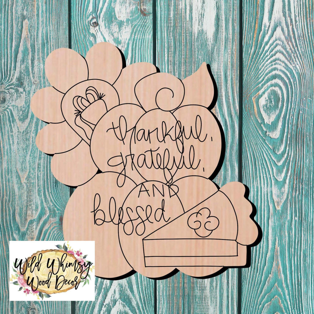 Wild Whimsy Wood Decor Thanksgiving Blessed