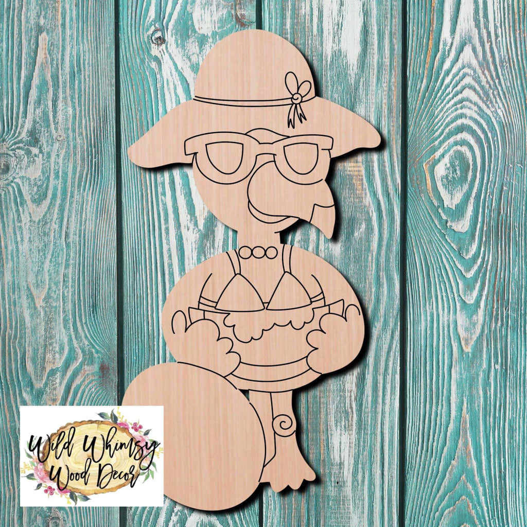 Wild Whimsy Wood Decor Flamingo