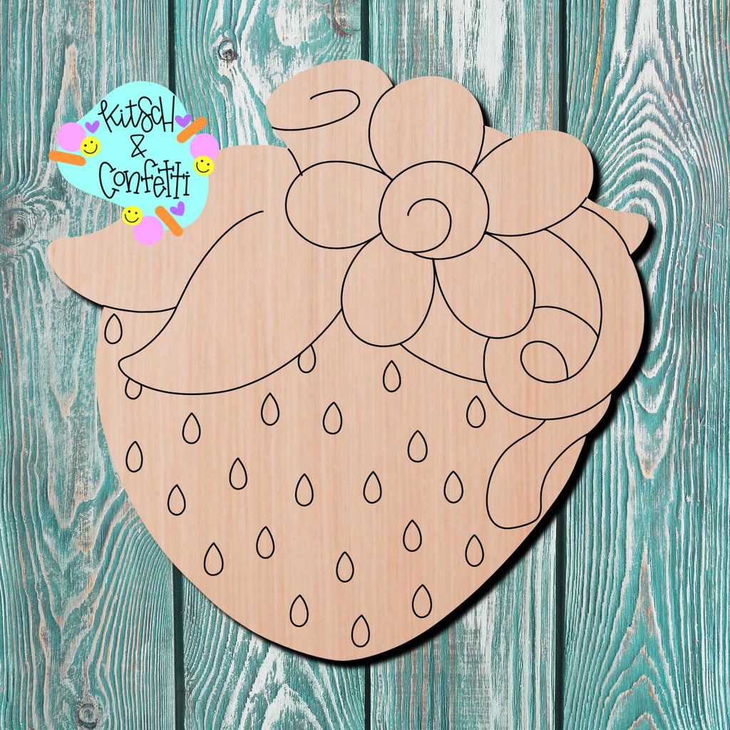 Kitsch & Confetti Strawberry Wooden Blank