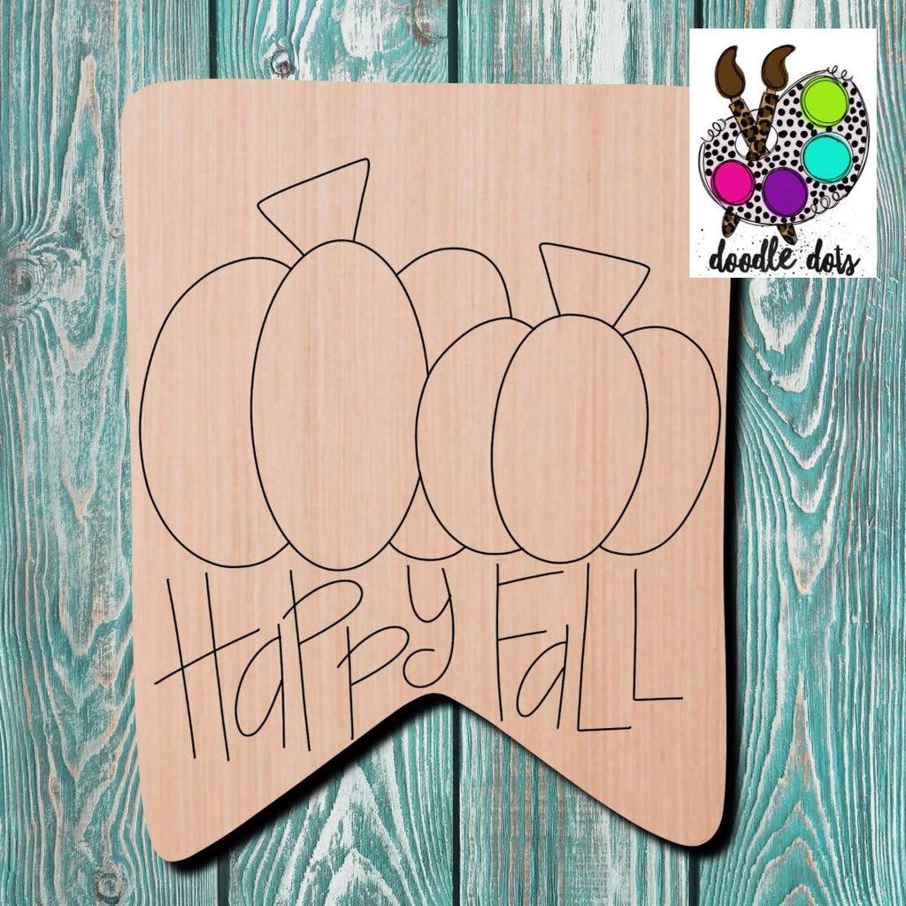 Doodle Dots Happy Fall Wooden Cutout