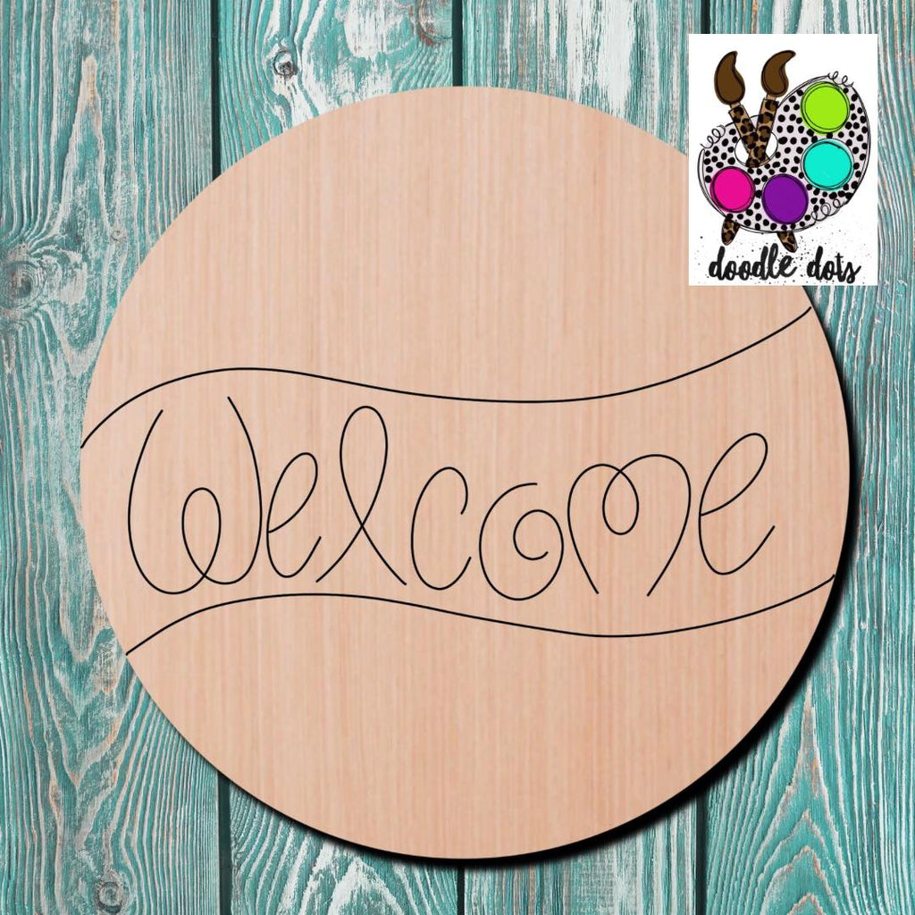 Doodle Dots Everyday Welcome Wooden Cutout
