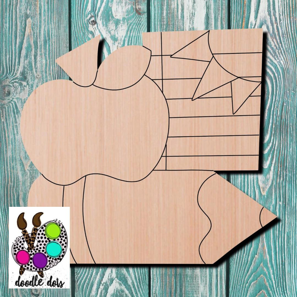 Doodle Dots Teacher Wooden Cutout