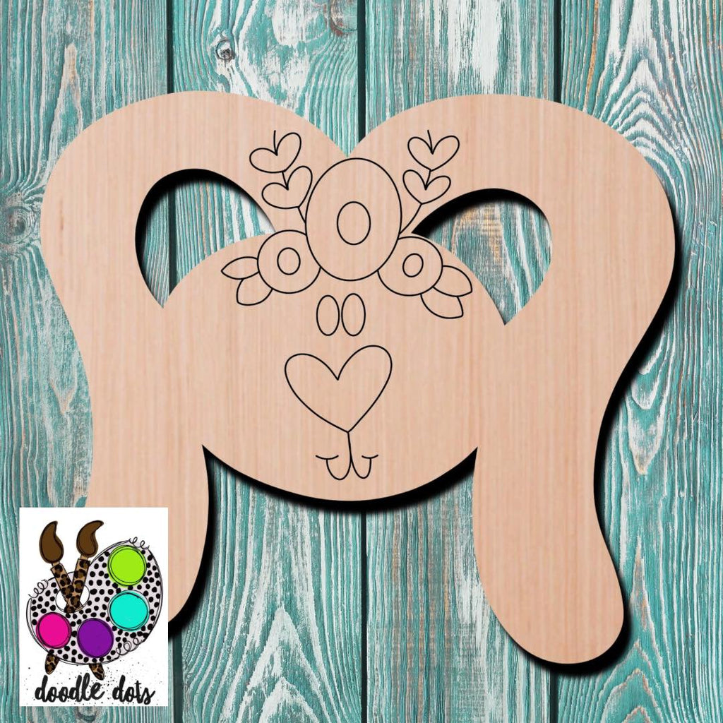 Doodle Dots Easter Bunny Wooden Cutout