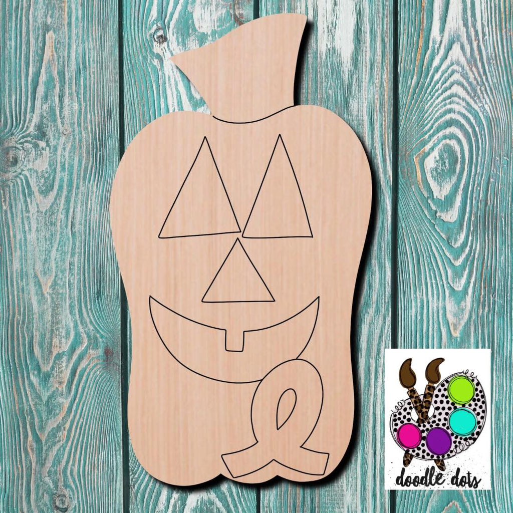 Doodle Dots Breast Cancer Awareness Jack O Lantern Wooden Cutout