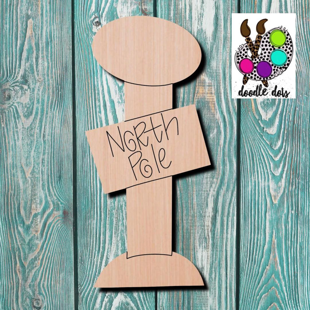 Doodle Dots North Pole Wooden Cutout