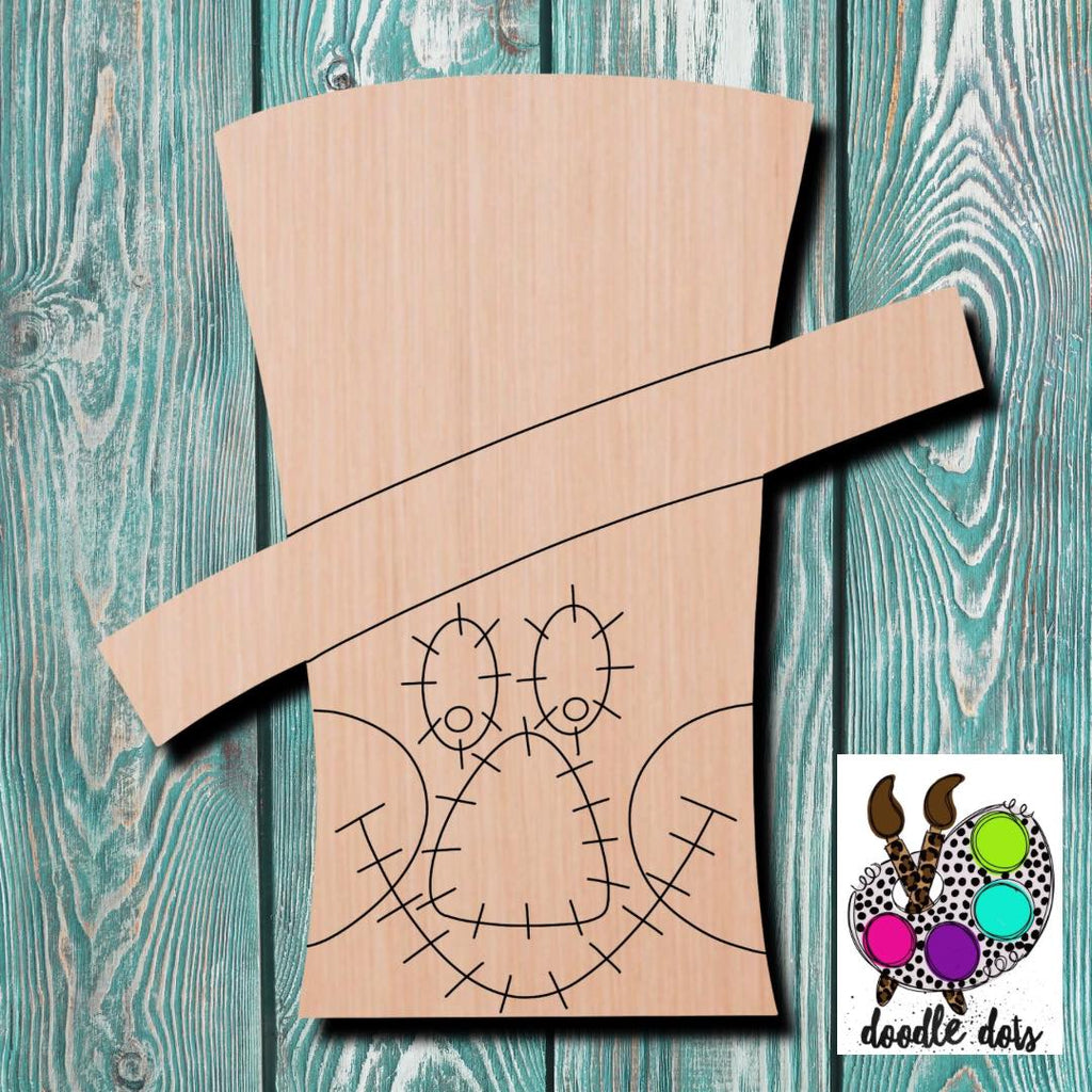 Doodle Dots Scarecrow Wooden Cutout