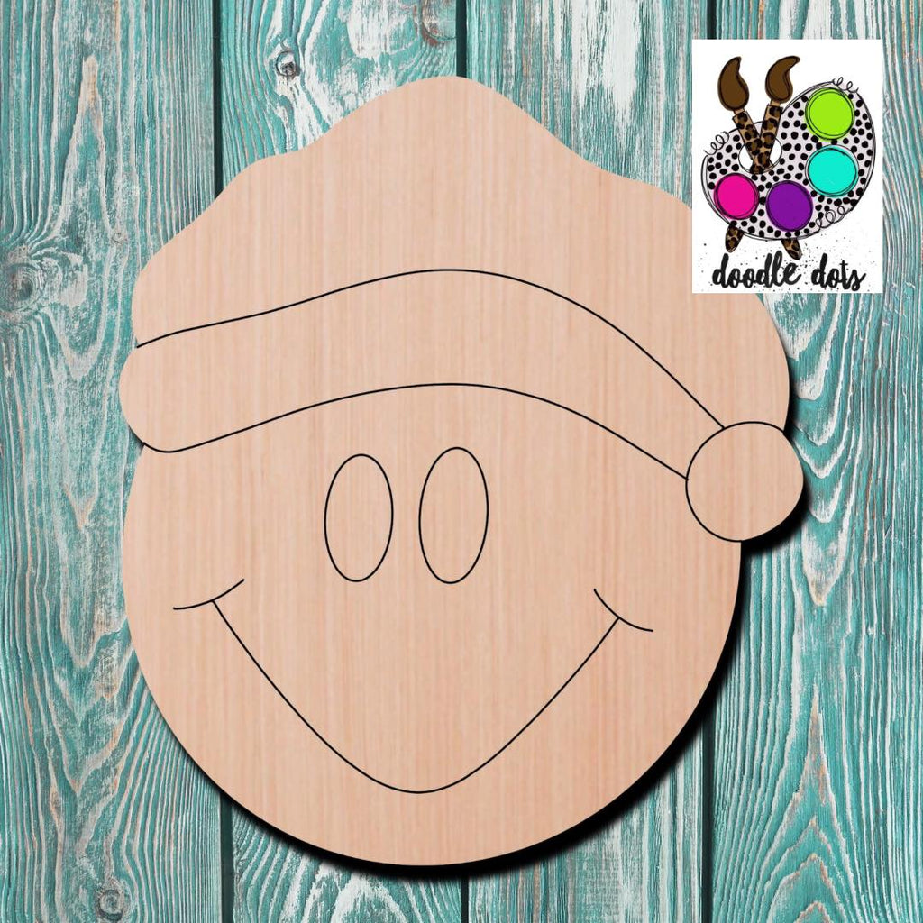 Doodle Dots Christmas Smiley Wooden Cutout