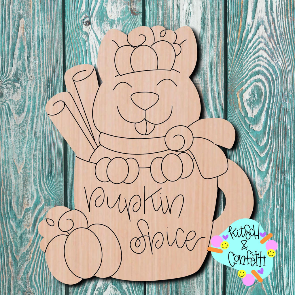 Kitsch & Confetti Pumpkin Spice Latte Wooden Cutout