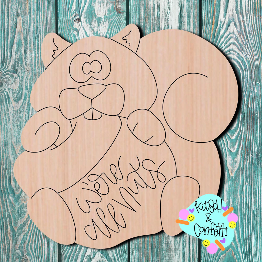 Kitsch & Confetti Squirrel Wooden Cutout