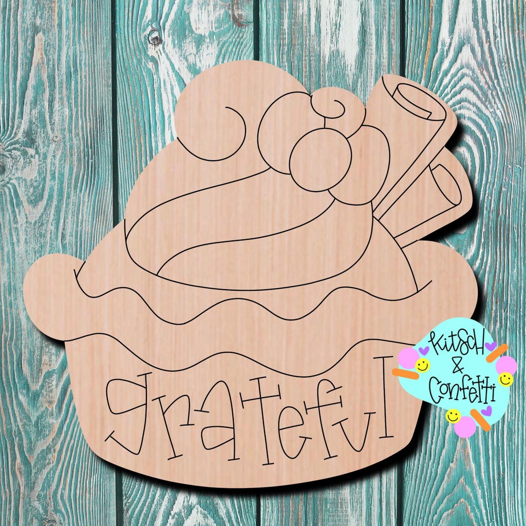 Kitsch & Confetti Pumpkin Pie Wooden Cutout