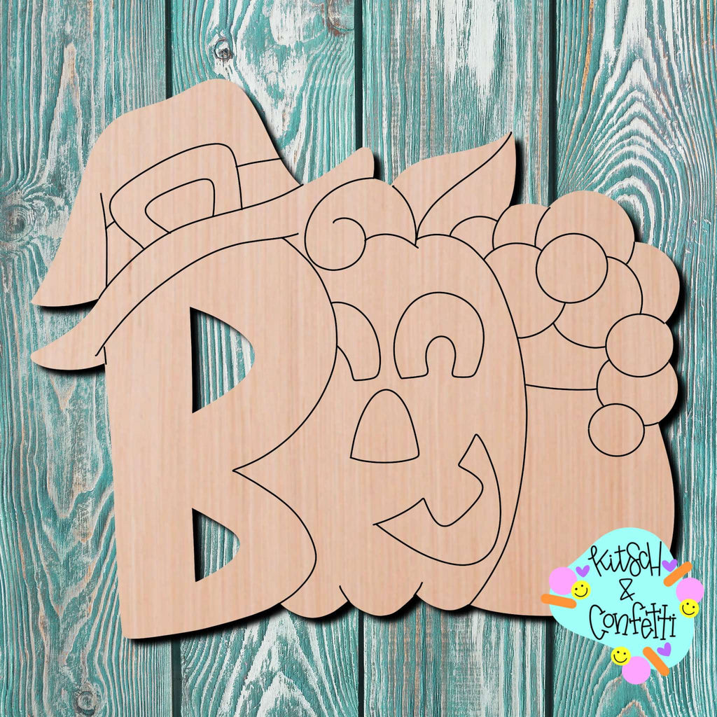 Kitsch & Confetti Halloween Boo Wooden Blank