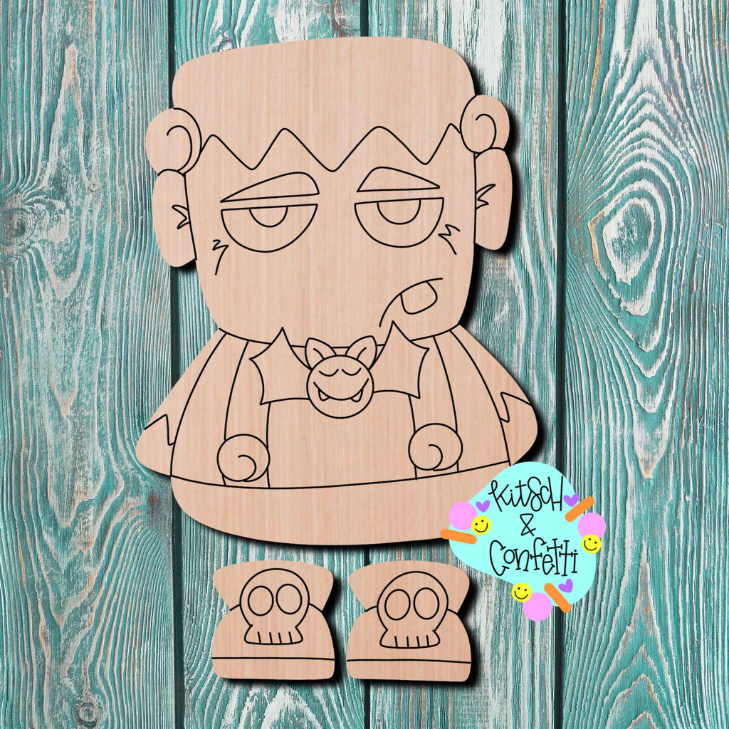 Kitsch & Confetti Halloween Frankenstein Wooden Blank