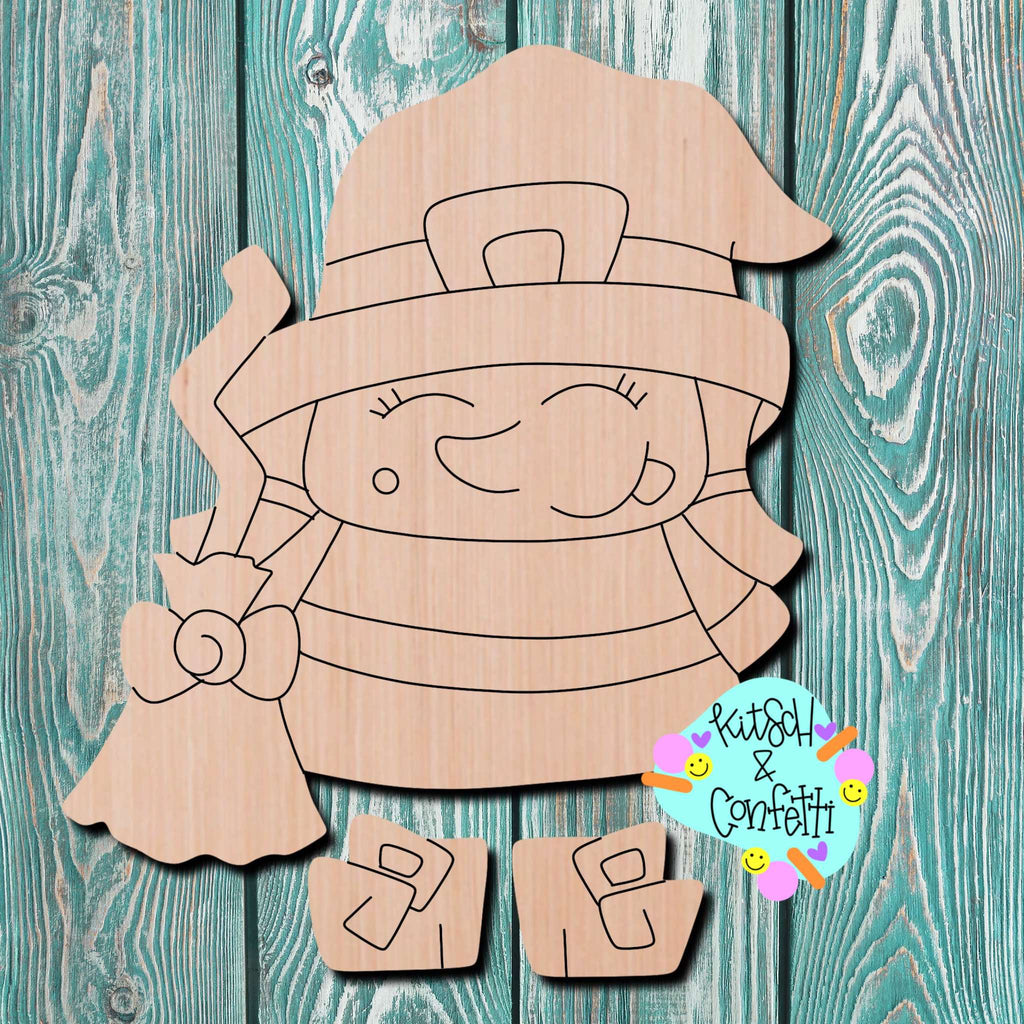 Kitsch & Confetti Halloween Witch Wooden Blank