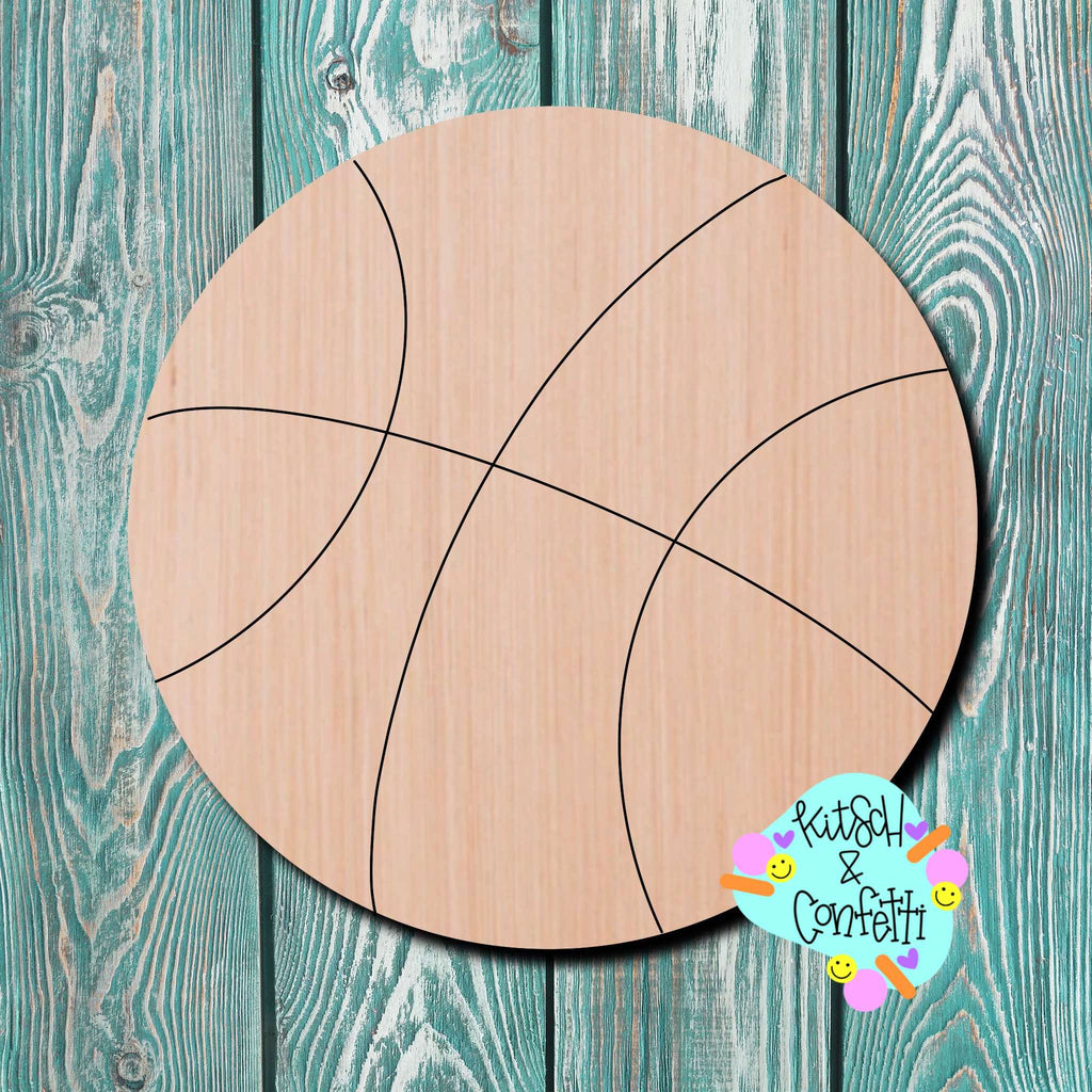 Kitsch & Confetti Basketball Wooden Blank