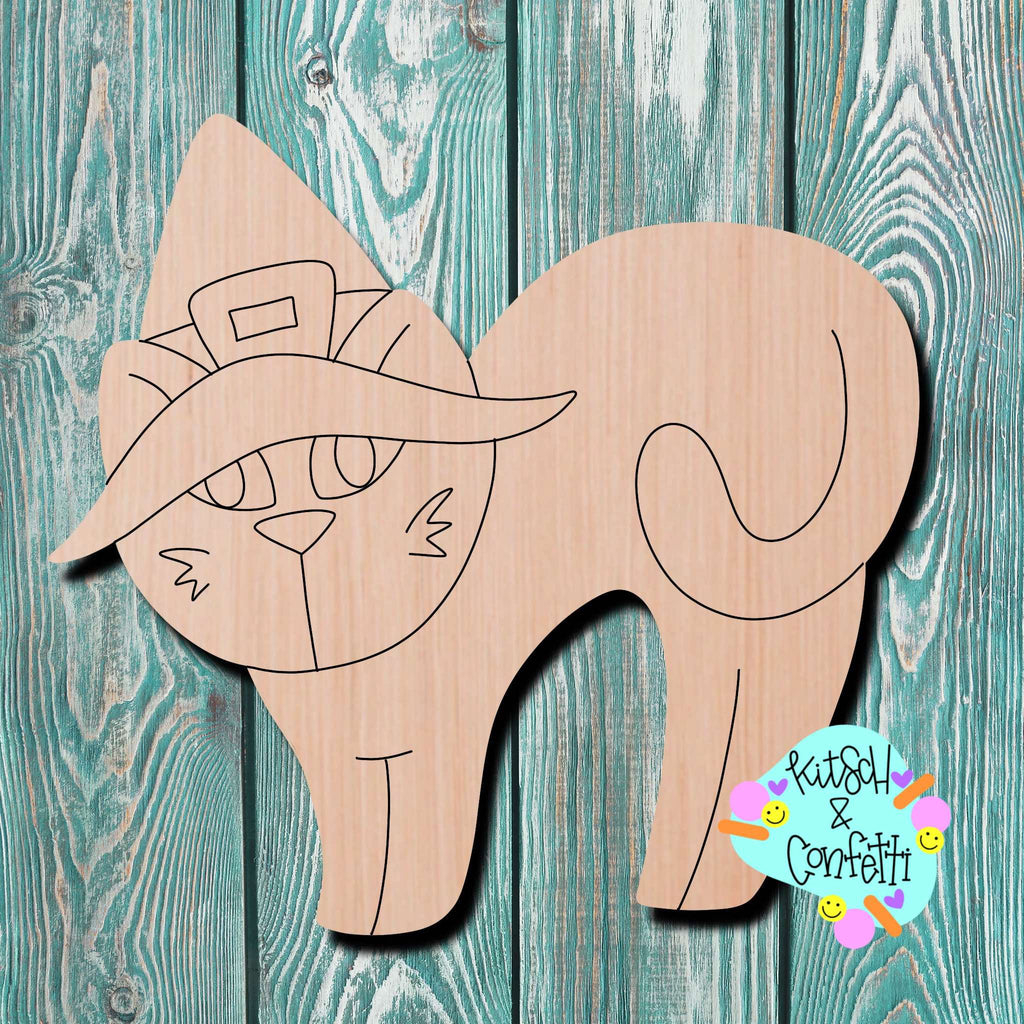 Kitsch & Confetti Halloween Cat Wooden Blank