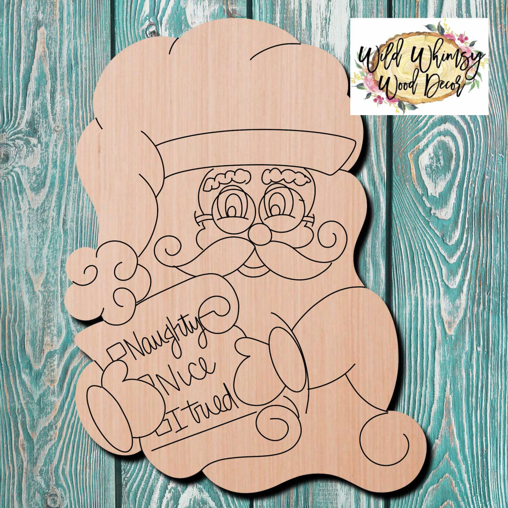 Wild Whimsy Wood Decor Santa Wooden Cutout