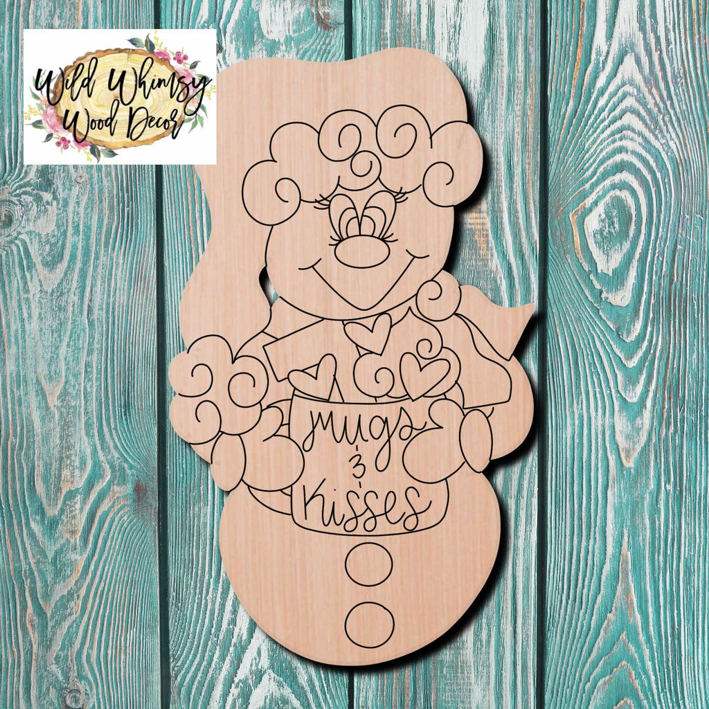 Wild Whimsy Wood Decor Snowman Wooden Cutout