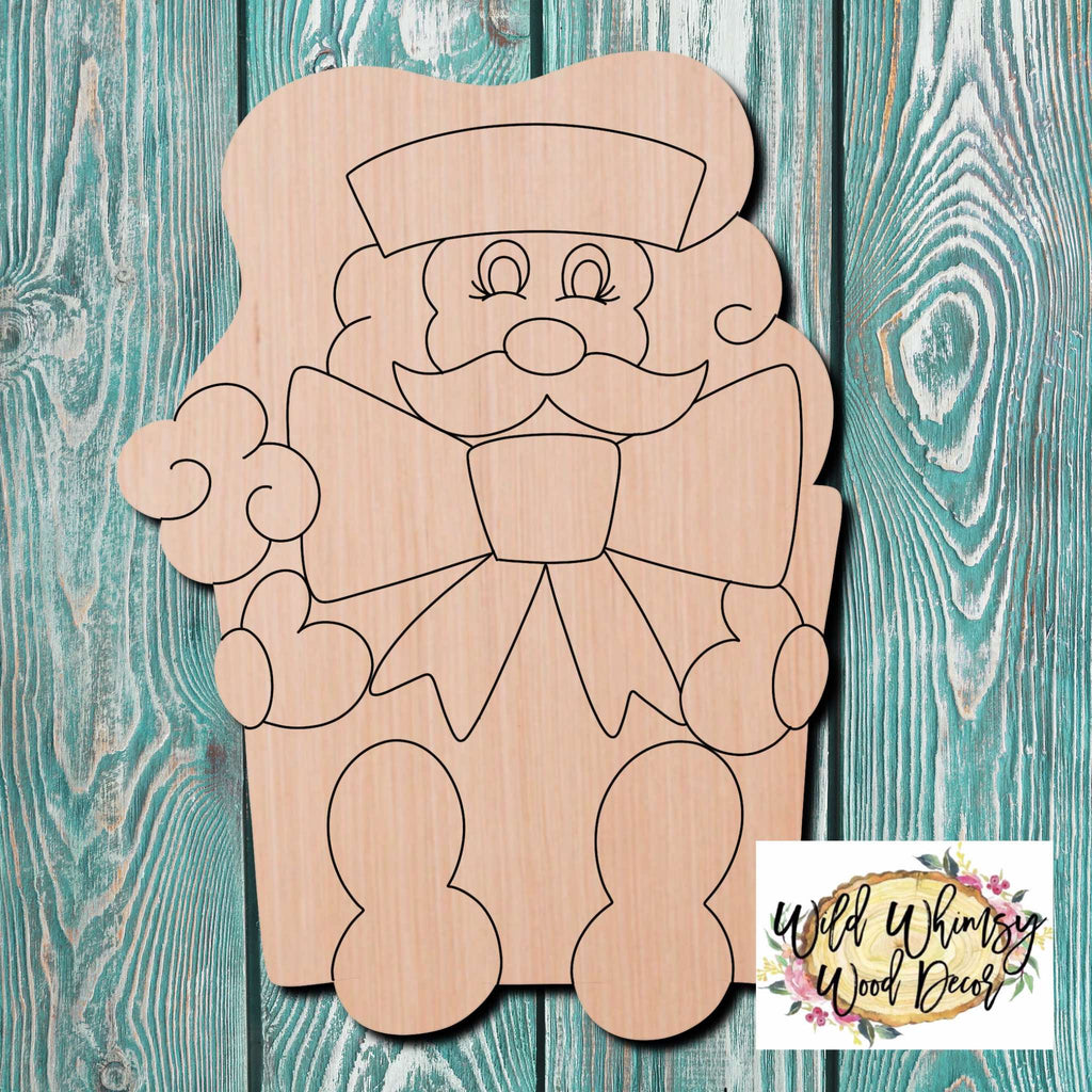 Wild Whimsy Wood Decor  Santa Wooden Cutout