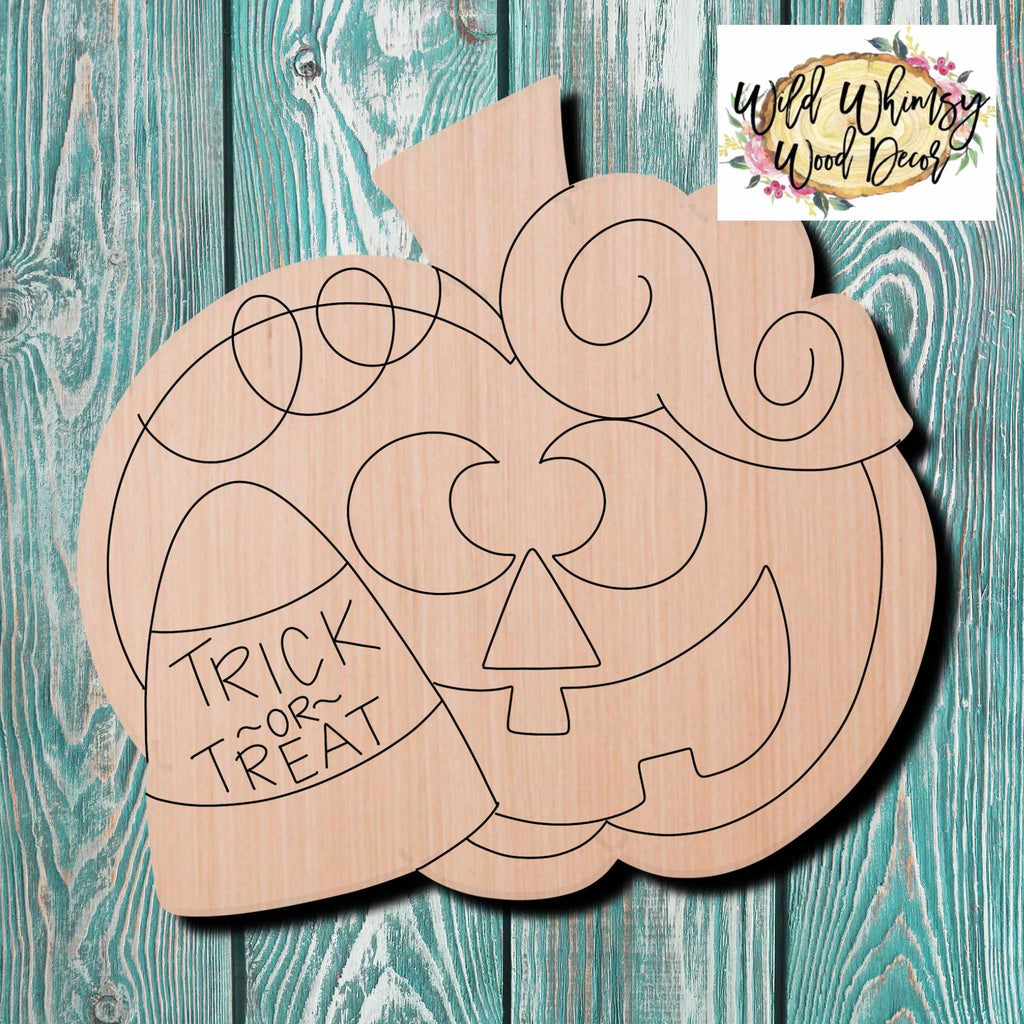 Wild Whimsy Wood Decor Jack O Lantern Wooden Cutout