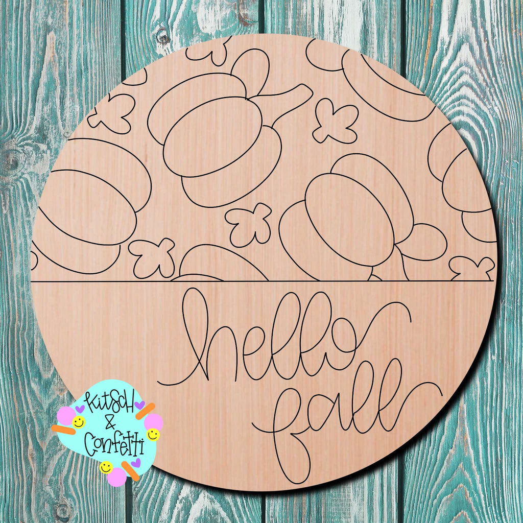 Kitsch & Confetti Hello Fall Wooden Cutout