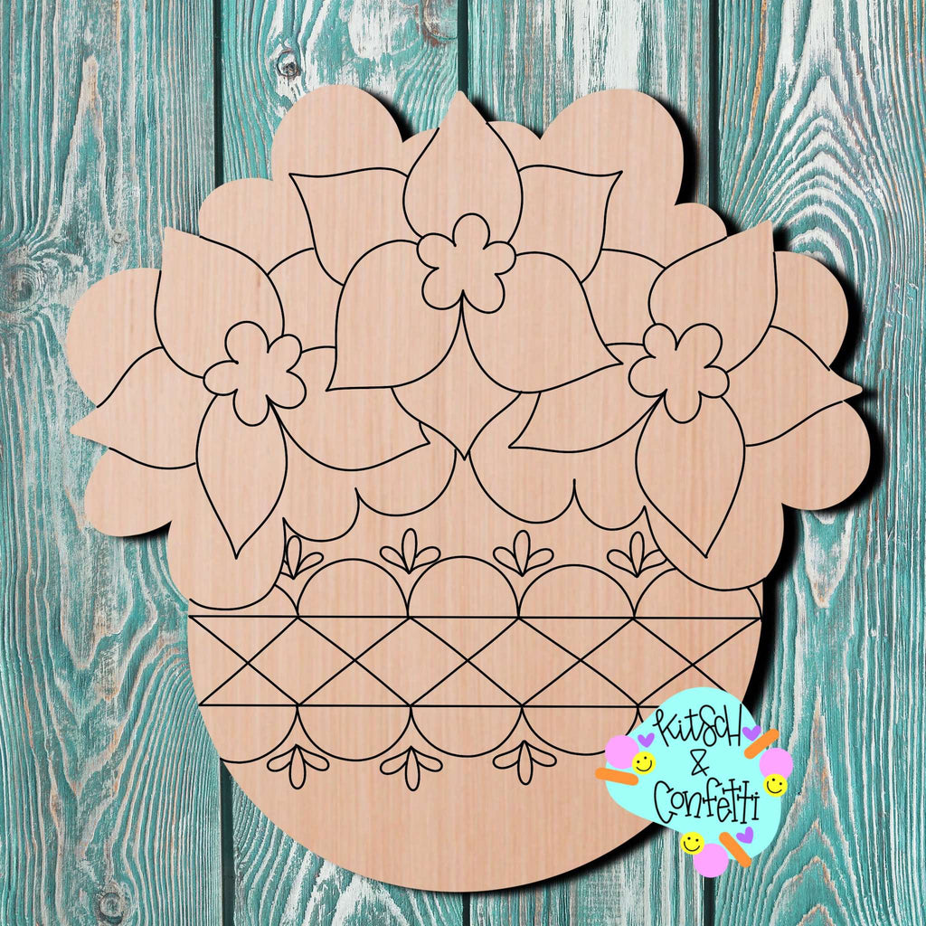 Kitsch & Confetti Pointsettia Wooden Cutout