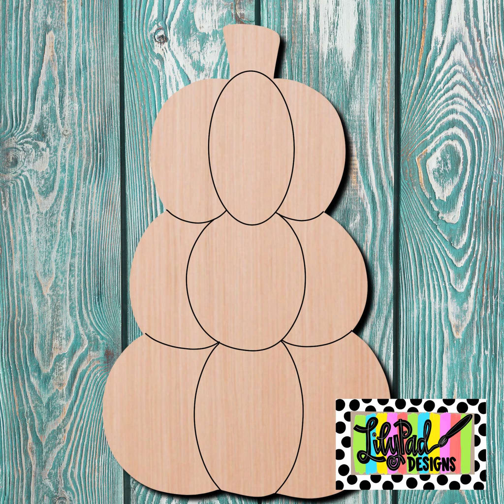 Lilypad Designs Pumpkin Stack Wooden Cutout