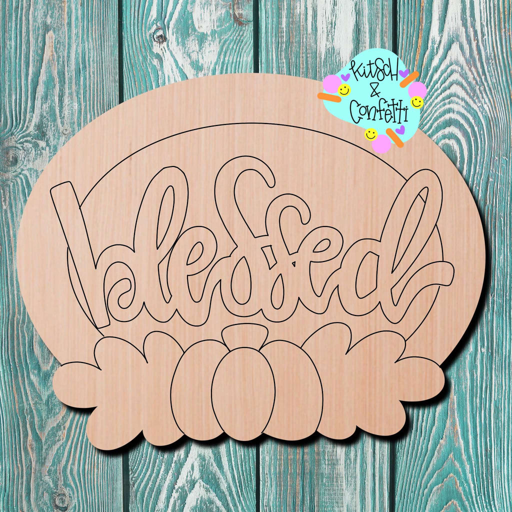 Kitsch & Confetti Blessed Wooden Cutout