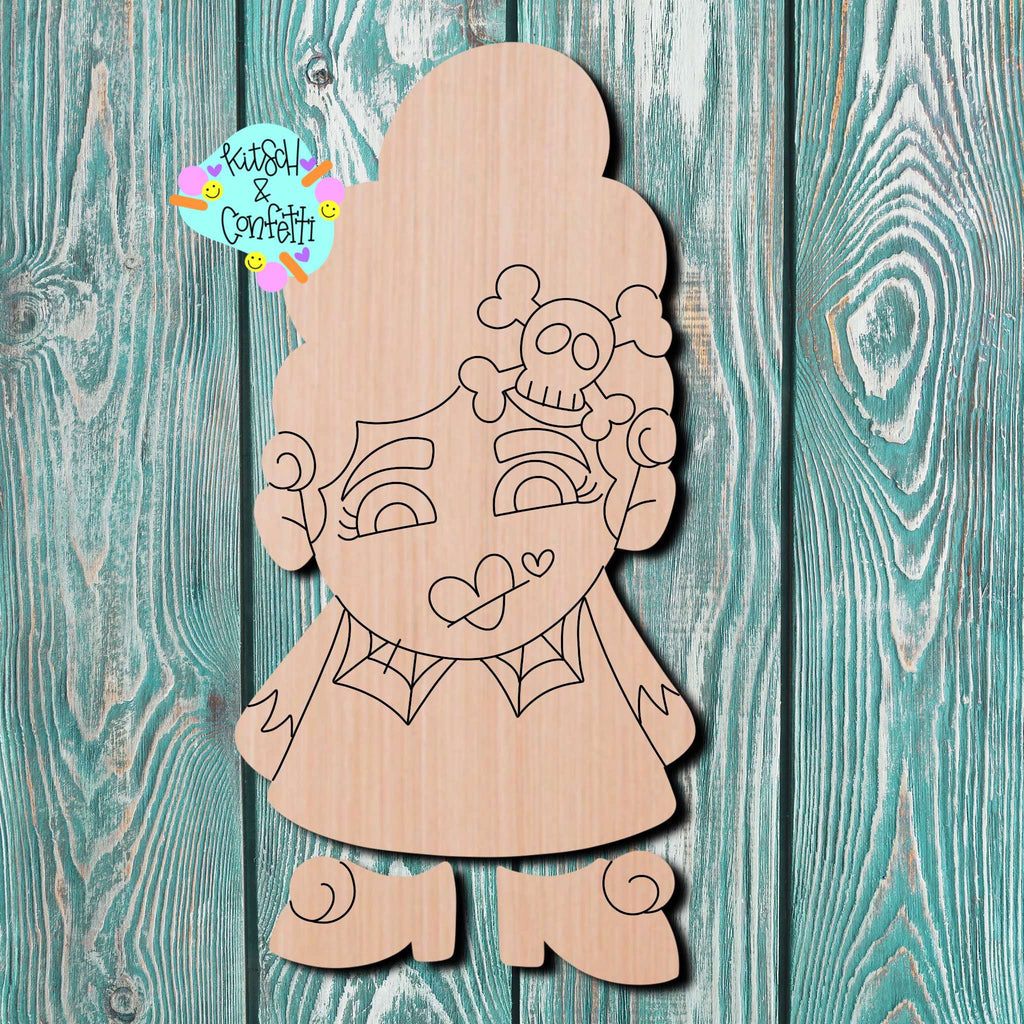 Kitsch & Confetti Halloween Bride Of Frankenstein Wooden Cutout