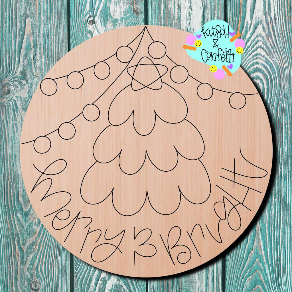 Kitsch & Confetti Merry & Bright Wooden Cutout