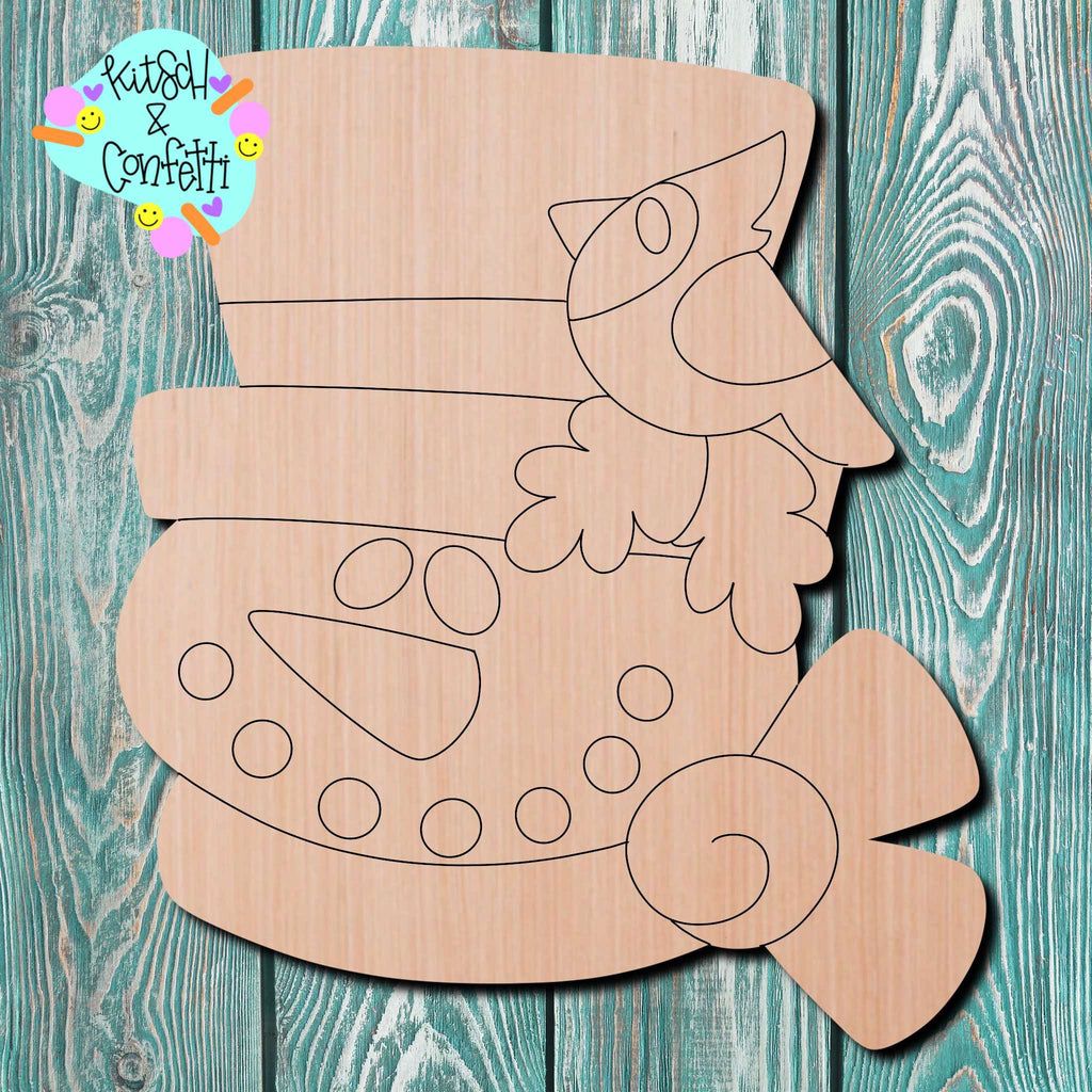 Kitsch & Confetti Snowman Wooden Cutout