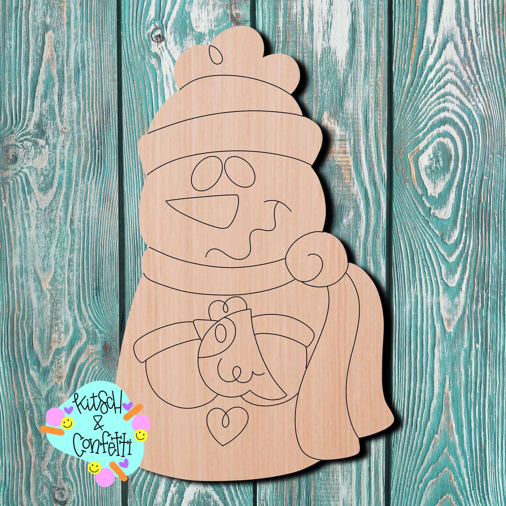 Kitsch & Confetti Snowman Wooden Cutout