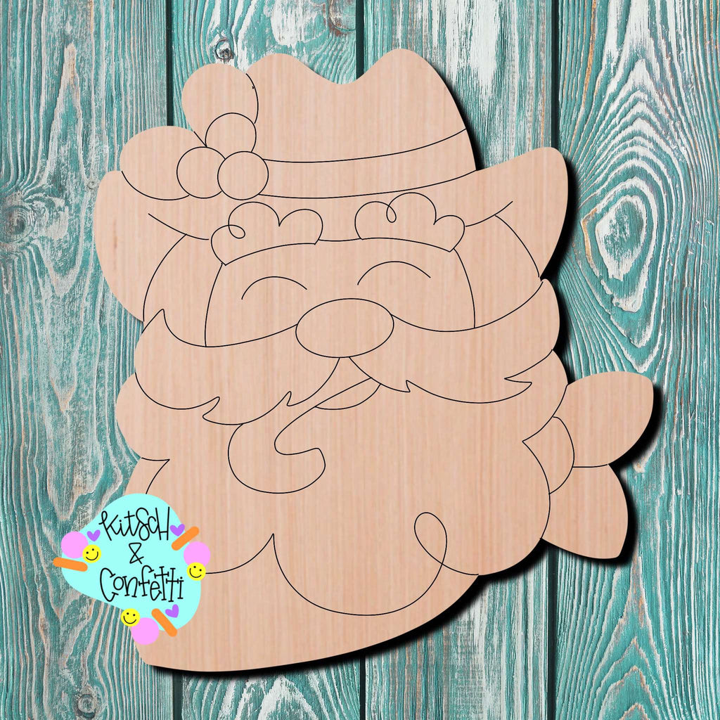 Kitsch & Confetti Cowboy Santa Wooden Cutout